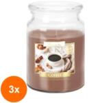 LCA Set 3 x Lumanare Parfumata in Borcan cu Capac Cafea, 100 Ore (GIL-3xLCA-SND99-89)