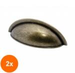 Ideal Feroluc Set 2 x Maner Scoica Model Irem, 64 mm, Finisaj Antic Auriu (EDI-2xIFR-16797)