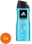 Adidas Set 3 x Gel de Dus Adidas, Ice Dive, Barbati, 400 ml