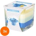 LCA Set 3 x Lumanare Parfumata in Pahar in Trei Culori - Anti - tabac, 32 Ore (GIL-3xLCA-SNK80-69)
