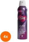SHE Set 4 x Deodorant Spray She Is Sexy, Femei, 150 ml