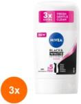Nivea Set 3 x Deodorant Stick pentru Femei Nivea Invisible B&W Clear, 50 ml