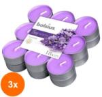 Bolsius Set 3 x 18 Lumanari Pastila Bolsius, Lavanda, Timp de Ardere 4 Ore (GIL-3xLCA-TRU-PT18-77-TS)