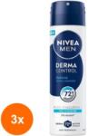 Nivea Set 3 x Antiperspirant Spray Nivea Men, Derma Control Defend, 72 h, 150 ml