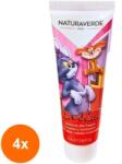 Naturaverde Kids Set 4 x Pasta de Dinti Naturaverde Kids Tom & Jerry, cu Aroma de Capsuni, pentru Copii, 75 ml (ROC-4xSODI00333)