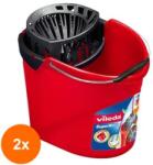 Vileda Set 2 x Galeata cu Storcator Vileda Power Press, Rosu, 10 l (ROC-2xMAG1015493TS)