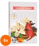 LCA Set 6 x 6 Lumanari Pastila, Vanilie si Amber Chihlimbar, 4 Ore (GIL-6xLCA-P15-355)