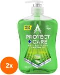 Astonish Set 2 x Sapun Lichid Antibacterian Protect+ Care Aloe Vera, 600 ml, Astonish