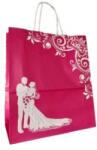 Bisbags Punga din Hartie cu Manere, Roz, Model Miri, 22 x 11 x 25.5 cm , 100 Bucati (BBG-PK815)