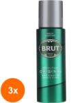 Brut Set 3 x Deodorant Antiperspirant Spray Brut Original, pentru Barbati, 200 ml