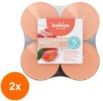 Bolsius Set 2 x 8 Lumanari Pastila Bolsius, Piersica, Timp de Ardere 8 Ore (GIL-2xLCA-TRU-PT40-80-TS)