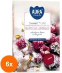 AURA Set 6 x 6 Lumanari Pastila Aura, Sweet Fruit, Timp Ardere 4 Ore, 11 g (GIL-6xLCA-P15-379)