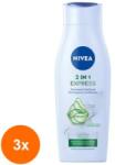 Nivea Set 3 x Sampon Nivea 2-in1 Hair Care Express, pentru Toate Tipurile de Par, 250 ml