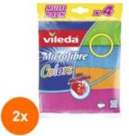 Vileda Set 2 x 4 Lavete Universale Microfibra, Vileda, Colors (ROC-2xMAG1018500TS)