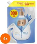 Teo Set 4 x Rezerva Sapun Lichid Teo Milk Delicate Care, 900 ml