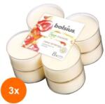 Bolsius Set 3 x 8 Lumanari Pastila 8h, New Energy Gref si Ghimbir (GIL-3xLCA-TRU-PT40-84-TM)