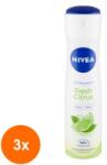 Nivea Set 3 x Deodorant Spray Fresh Citrus Nivea Deo, 150 ml