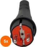 Z-tools Set 5 x Stecher din Plastic, Fara Cablu, 16A, cu Maner, Negru (LIZ-5xZLN-ZTS8415)