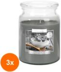 LCA Set 3 x Lumanare Parfumata in Borcan cu Capac, Salt Cave, 100 Ore (GIL-3xLCA-SND99-313)