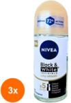 Nivea Set 3 x Deodorant Roll-On Invisible Black & White Silky Smooth Nivea Deo, 50 ml