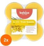 Bolsius Set 2 x 8 Lumanari Pastila, 8 Ore, Mimosa, Bolsius (GIL-2xLCA-TRU-PT40-56-TS)