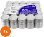 BISPOL Set 2 x 100 Lumanari Pastila Bispol Albe, 4 Ore (GIL-2xLCA-PF11-100S)