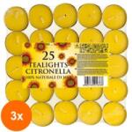 LCA Set 3 x 25 Lumanari Pastila Citronella, 4 Ore (GIL-3xLCA-CIT-P25-T)
