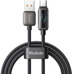 Mcdodo Kábel töltéshez és adatátvitelhez Mcdodo CA-2350, USB/USB-C, LED kijelző, 6A, 1, 2 m, fekete (KF2359117)