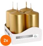 BISPOL Set 2 x 4 Lumanari Stalp Bispol, 40 x 80 mm, Auriu (GIL-2xLCA-SW40/80-213-A4)