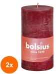 Bolsius Set 2 x Lumanare Stalp Bolsius, Rosu, 100 x 50 mm (GIL-2xLCA-STR-100/50-70347)