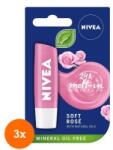 Nivea Set 3 x Balsam pentru Buze Nivea Lip Care Rose (ROC-3XMAGT1003682TS)