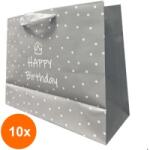 Elcadis Set 10 x Pungi Cadou Orizontale Special Day Grey, 33.5 x 26.5 x 13 cm, Perfecto (CLE-10xELC-PC-SH-SDG)