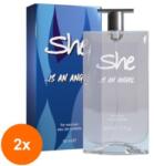 SHE Set 2 x Apa de Toaleta She Is An Angel, Femei, 50 ml Parfum