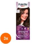 Schwarzkopf Palette Set 3 x Vopsea de Par Permanenta Palette Intensive Color Creme N3 Saten Mediu, 110 ml