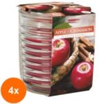 LCA Set 4 x Lumanare Parfumata in Pahar Spirala, Mar si Scortisoara, 28 Ore (GIL-4xLCA-SNW80-1-87)