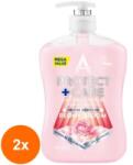 Astonish Set 2 x Sapun Lichid Antibacterian Protect+ Care Flori de Bujori, 600 ml, Astonish