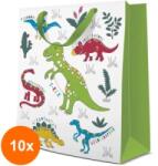Elcadis Set 10 x Pungi Cadou Medii, Dinosaur, 20 x 25 x 10 cm, Perfecto (CLE-10xELC-PC-SM-DN)