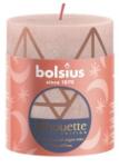 Bolsius Lumanare Stalp Bolsius, Roz cu Print, 80 x 68 mm (LCA-STR-80/68-04-PRINT-MPK)