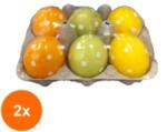 LCA Set 2 x 6 Lumanari Ou din Parafina, cu Buline, Diverse Culori (GIL-2xLCA-OU-AS-BUL-A6)