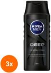 Nivea Set 3 x Sampon Nivea Men Deep pentru Toate Tipurile de Par, 250 ml