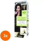 Cameleo Set 3 x Vopsea de Par Cameleo Color Essence 3.0 Dark Brown, 75 g