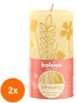 Bolsius Set 2 x Lumanare Stalp Bolsius, Galben, 130 x 68 mm (GIL-2xLCA-STR-130/68-14BY)
