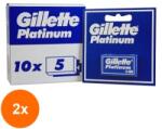 Gillette Set 2 x 50 Lame de Ras Gillette Platinum, Albastru (ROC-2xMAG1014889TS)