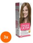 LONCOLOR Set 3 x Vopsea de Par Permanenta cu Amoniac Loncolor Ultra 4.8 Aluna, 100 ml