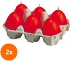 LCA Set 2 x Lumanare Ou Culoare Rosie 6 Ore, 6 Bucati (GIL-2xLCA-OU-A6-R)