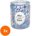 Bolsius Set 3 x Lumanare Parfumata 82 / 68, When I fall in Love, 25 Ore (GIL-3xLCA-LPP-SUM-645WFL)