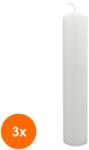 LCA Set 3 x Lumanare Stalp Alb Simplu 350 x 70 mm (GIL-3xLCA-S-350X70-A)