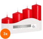 LCA Set 3 x Lumanare Stalp Rosie, 4 Dimensiuni (GIL-3xLCA-SW50-030-A4)