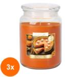 LCA Set 3 x Lumanare Parfumata in Borcan cu Capac Placinta cu Dovleac, 100 Ore (GIL-3xLCA-SND99-347)