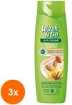 Wash&Go Set 3 x Sampon Wash & Go, Vanilie si Migdale, 360 ml